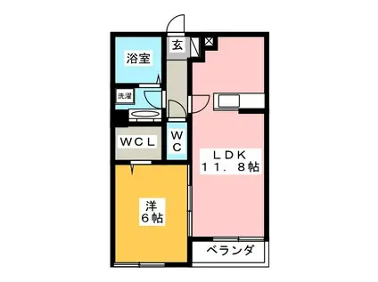 CHRISTCHURCH(1LDK/2階)の間取り写真