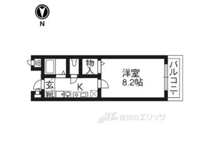 K-11 ほうその(1K/2階)の間取り写真