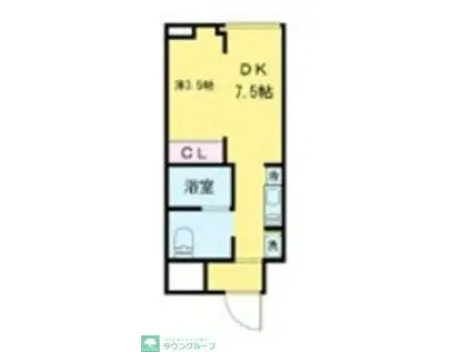 オープンブルーム尾久(ワンルーム/3階)の間取り写真