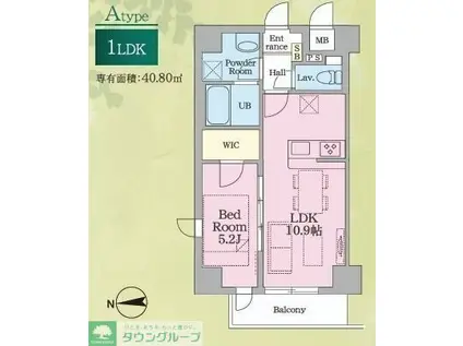 SSH萩中(1LDK/5階)の間取り写真