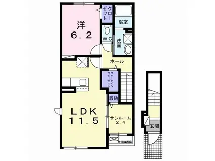 アーバンシティ I(1LDK/2階)の間取り写真