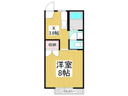 フォーブルジョイA棟(1K/2階)の間取り写真