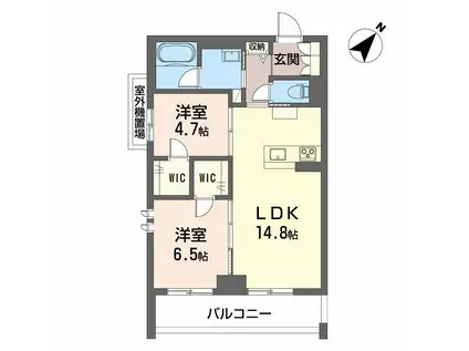CLASSEUM連坊II(2LDK/4階)の間取り写真