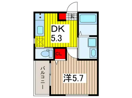 ベル フローレ(1DK/1階)の間取り写真