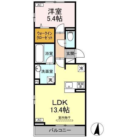 セステナリー開成(1LDK/3階)の間取り写真