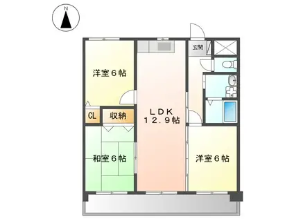 セントルピナス(3LDK/3階)の間取り写真