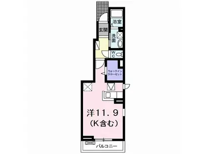 サンフラワー(ワンルーム/1階)の間取り写真