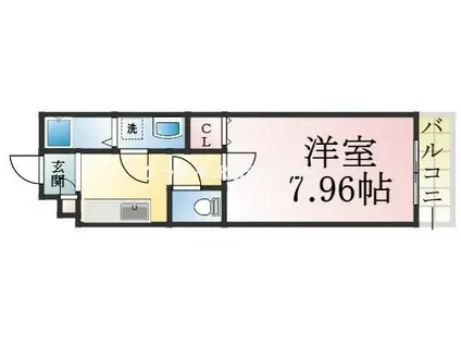エステイトE神戸長田(1K/2階)の間取り写真