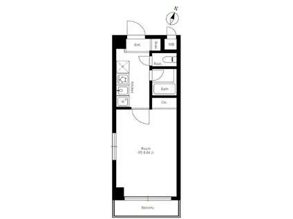 ア・サンテYTM(1K/2階)の間取り写真