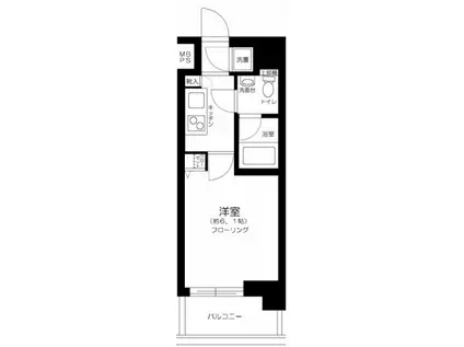 エクセリア芝大門(1K/1階)の間取り写真