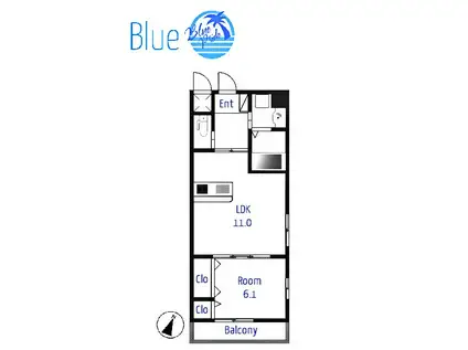 アオイリオーサ(1LDK/2階)の間取り写真