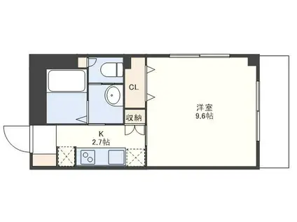 SUNパール駅前(1K/6階)の間取り写真