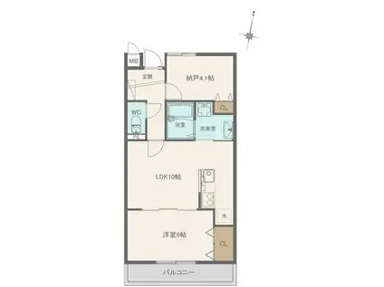 サンビルダープラス高羽ガーデン(2LDK/2階)の間取り写真