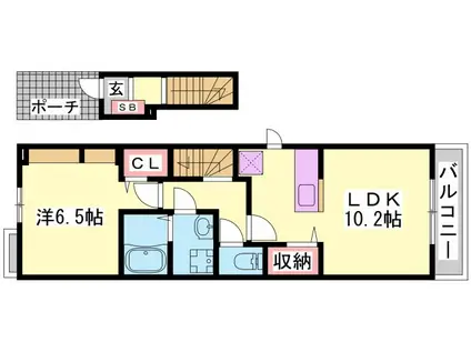 アネモスヒルズ姫路I(1LDK/2階)の間取り写真