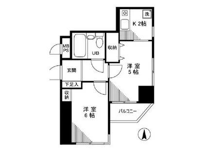 パレ・ドール目白(2K/11階)の間取り写真