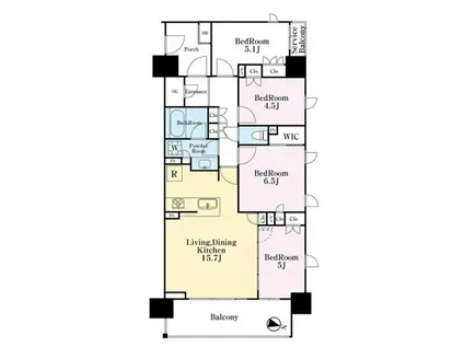 クレアホームズ千葉センタークロス(4LDK/12階)の間取り写真