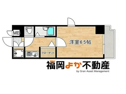 ピュアドームエール大濠(1K/3階)の間取り写真