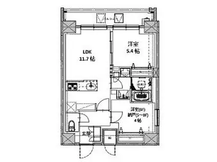 S-RESIDENCE両国SEREA(1SLDK/5階)の間取り写真