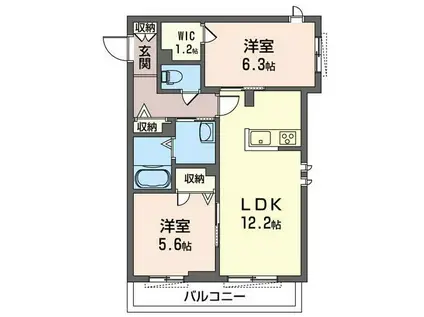 ル・クール阿佐ヶ谷(2LDK/2階)の間取り写真