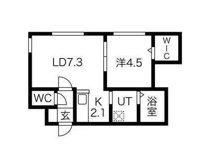 LICHTRARE北大イースト(1LDK/1階)の間取り写真