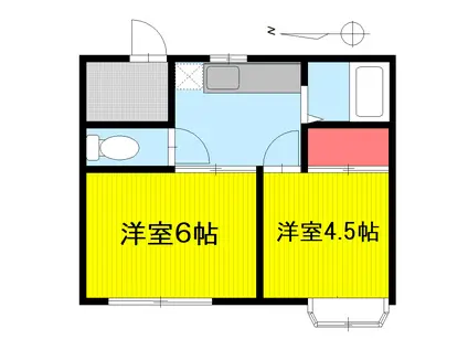 グリーンハイム(2K/1階)の間取り写真