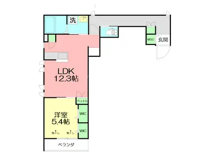 SKY MAISON II(1LDK/2階)の間取り写真
