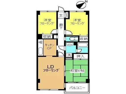 グランドメゾン浦和(3LDK/2階)の間取り写真