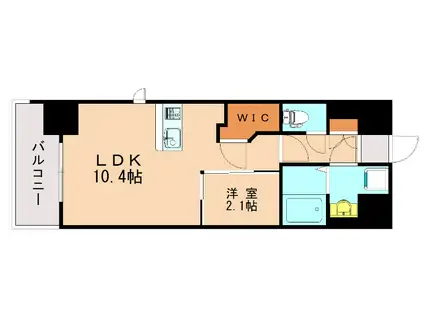 ラクラス博多II(1LDK/3階)の間取り写真