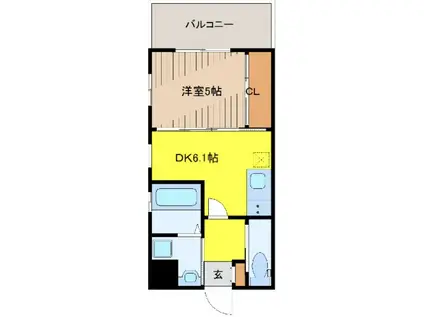 PORTE SI(1DK/3階)の間取り写真