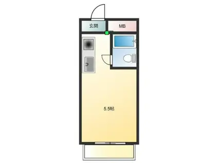 メゾンリッシュ第2小岩(ワンルーム/1階)の間取り写真