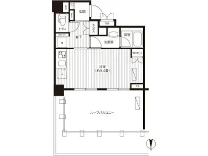 エフシティ亀戸(ワンルーム/8階)の間取り写真