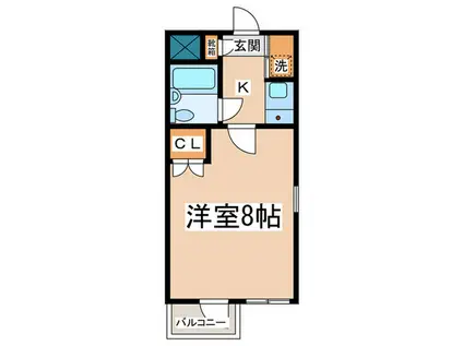 ペルル永山(1K/3階)の間取り写真