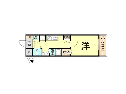 ANGE夙川(1K/3階)の間取り写真