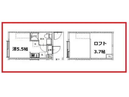 ビーエルエックスヒライ(ワンルーム/1階)の間取り写真
