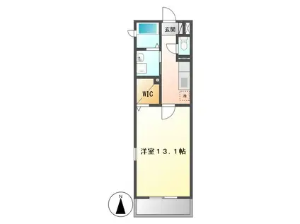 プリムローズ(1K/2階)の間取り写真