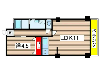 BLOOM北山本町(1LDK/2階)の間取り写真