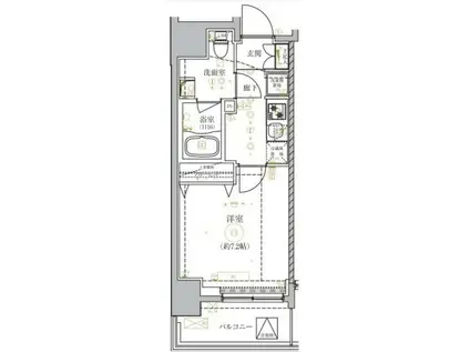 ベルシード大島(1K/4階)の間取り写真