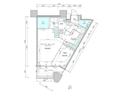パークタワー勝どき サウス棟(1LDK/48階)の間取り写真