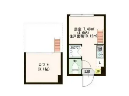 プレジール新江古田(ワンルーム/2階)の間取り写真