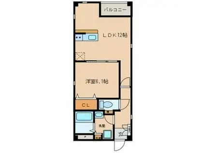 LUCE II(1LDK/3階)の間取り写真