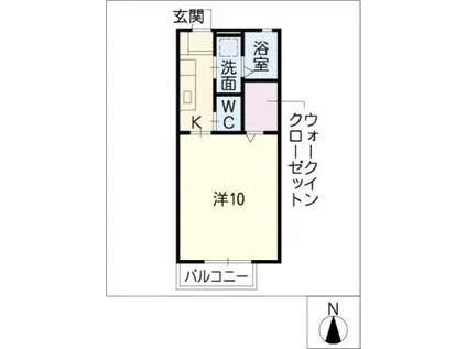 フォーリーフI(1K/1階)の間取り写真