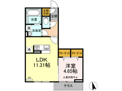LUCIA(1LDK/2階)の間取り写真