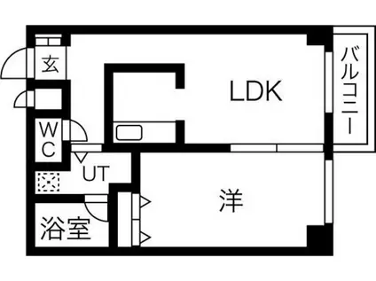 APT-K(1LDK/6階)の間取り写真