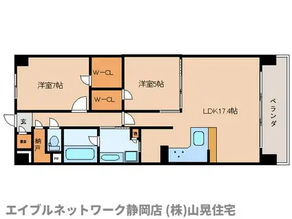 プレミスト鷹匠1202(2LDK/12階)の間取り写真