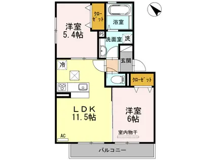 地下鉄西神・山手線 上沢駅 徒歩8分 3階建 築13年(2LDK/1階)の間取り写真