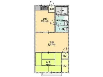 ハイコーポ(2DK/2階)の間取り写真