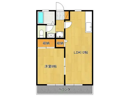 ディアコート本郷(1LDK/1階)の間取り写真