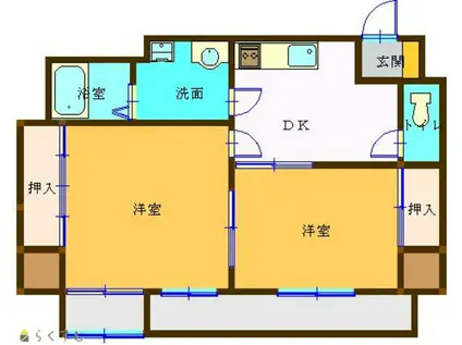 RITZII(2DK/5階)の間取り写真