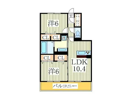 MSおおたか(2LDK/2階)の間取り写真