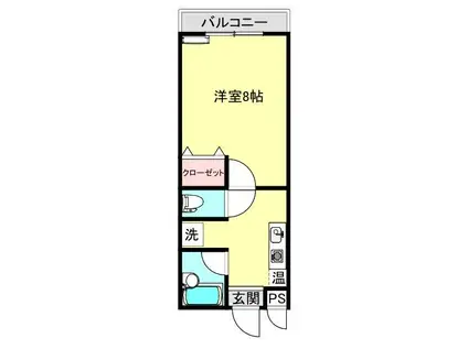 ベロウ山屋敷(1K/2階)の間取り写真